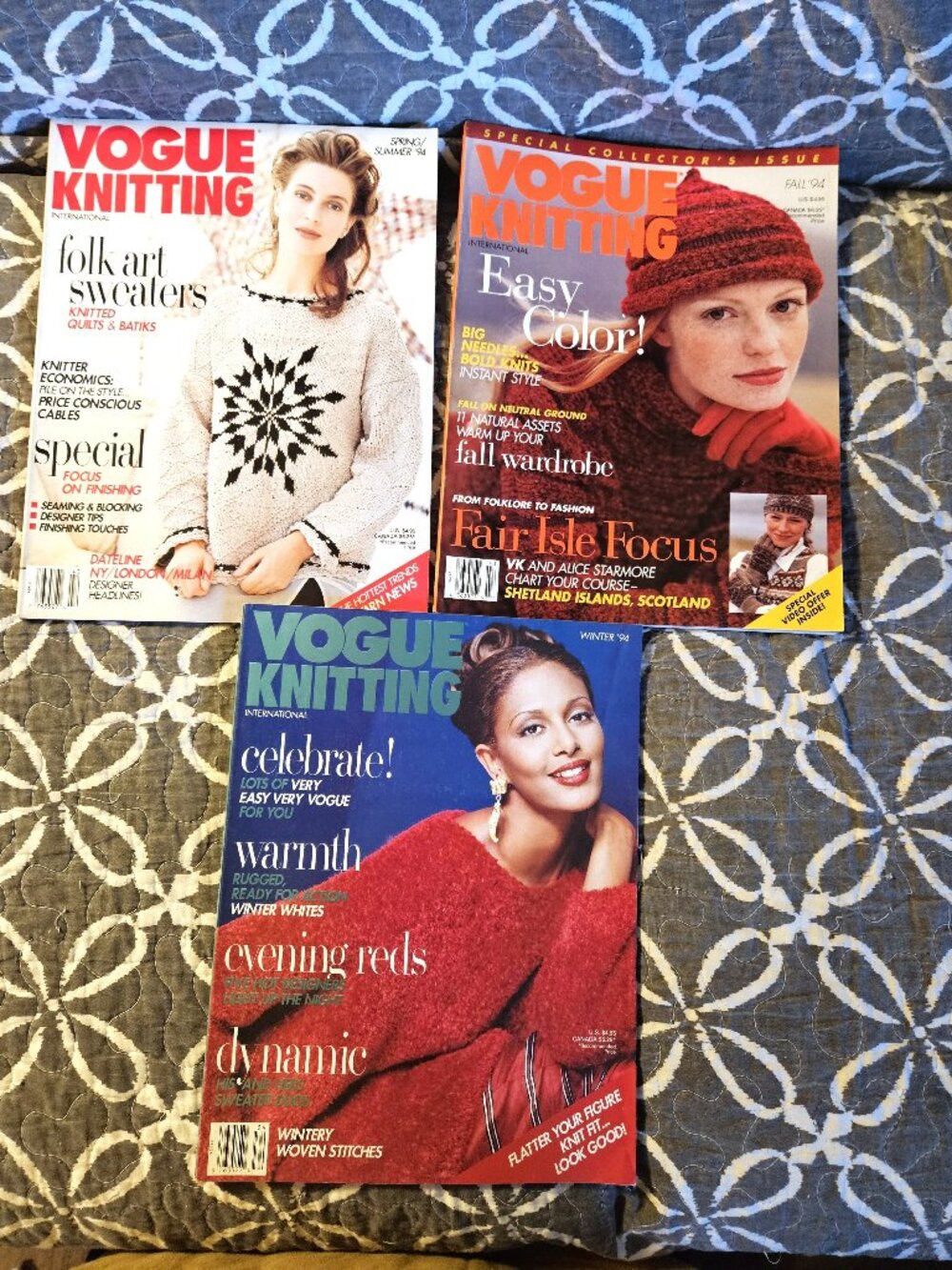 Bundle of 3 Vintage 1994 Vogue Knitting Magazines